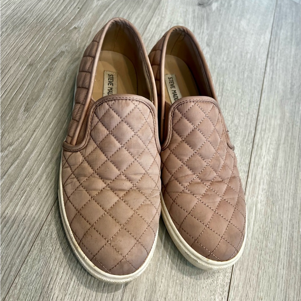 Steve Madden Quilted Pink Slip-On Shoes